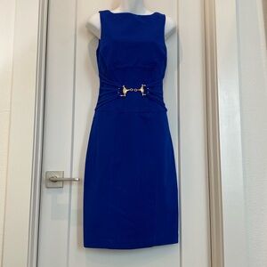 Cache blue dress with gold hardware amazing stretch